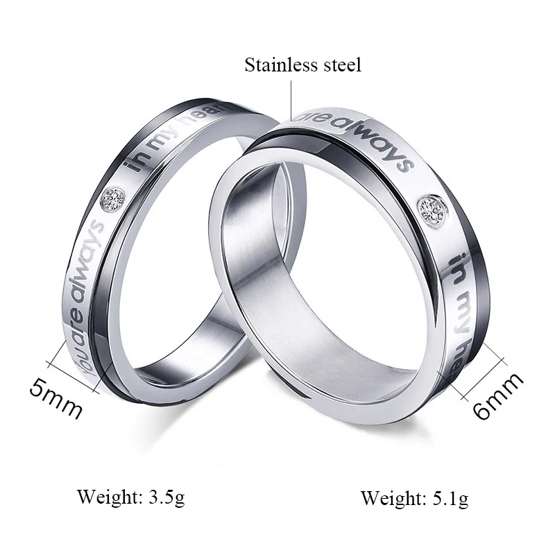 Горячая продажа кубического циркония обручальное кольцо для женщин и мужчин