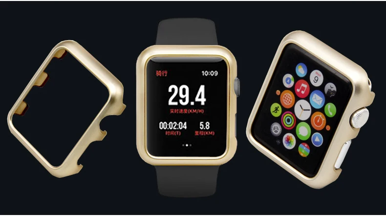 Чехол для Apple Watch 42 мм 38 мм iWatch 3 2 1 Рамка PC защитный бампер чехол позолоченный корпус