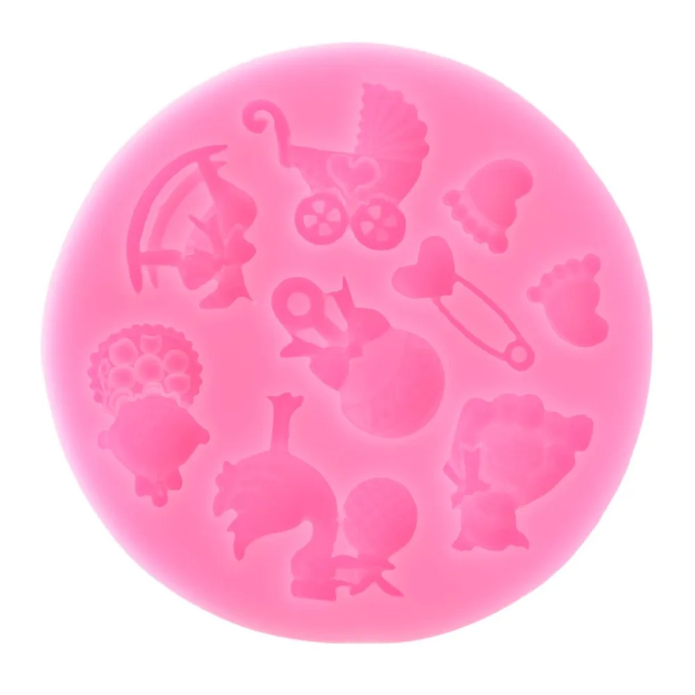Baby Shower вечерние игрушки шоколадный торт декоративные приборы DIY Троянский конь детскую коляску для выпечки силиконовые формы диаметром 80 мм
