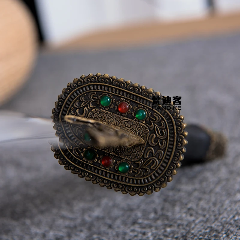

High-quality goods Hand-made Folded steel+clay tempered Ebony Chinese Qing Dynasty Sword Very Sharp Qing dao Scabbard of square