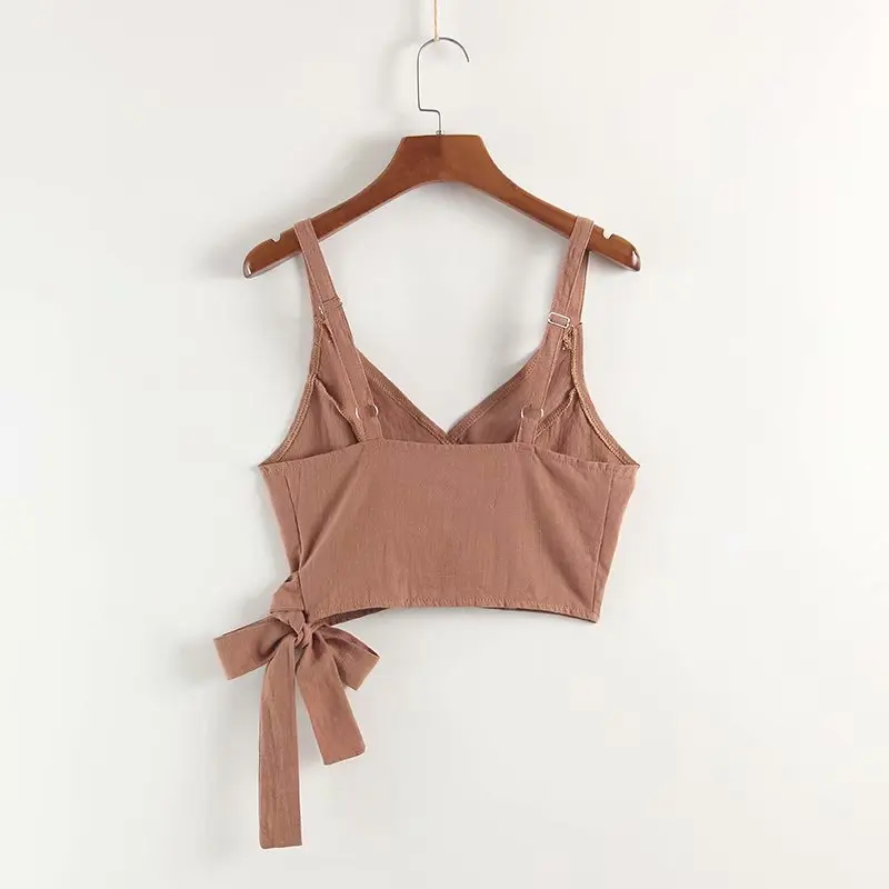 2019 летняя новая белая кофейная простая хлопковая и льняная Короткая комбинация