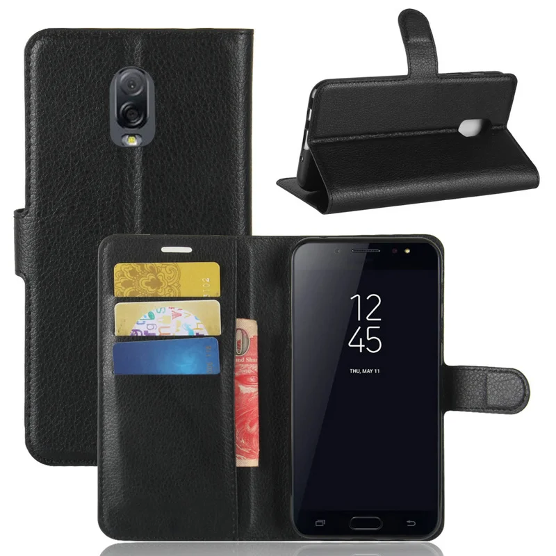 Роскошный кожаный флип чехол WIERSS для Samsung Galaxy J7 + plus C710 C710F 5 дюйма телефона кошелек