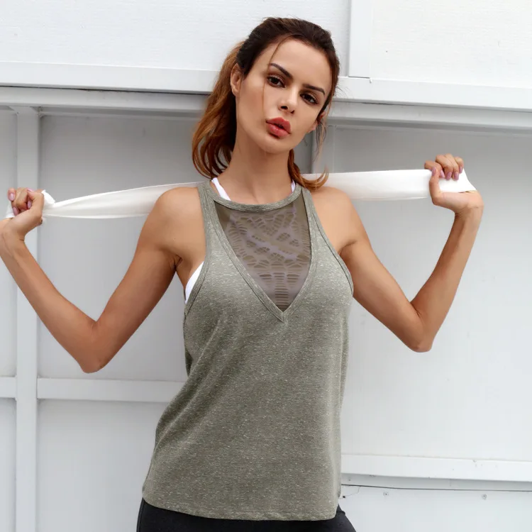 Summer Women's Quick Dry Sports Vest Loose Comfortable Printed Yoga Tank Top Gym Fitness Woman Running Sleeveless Shirt |