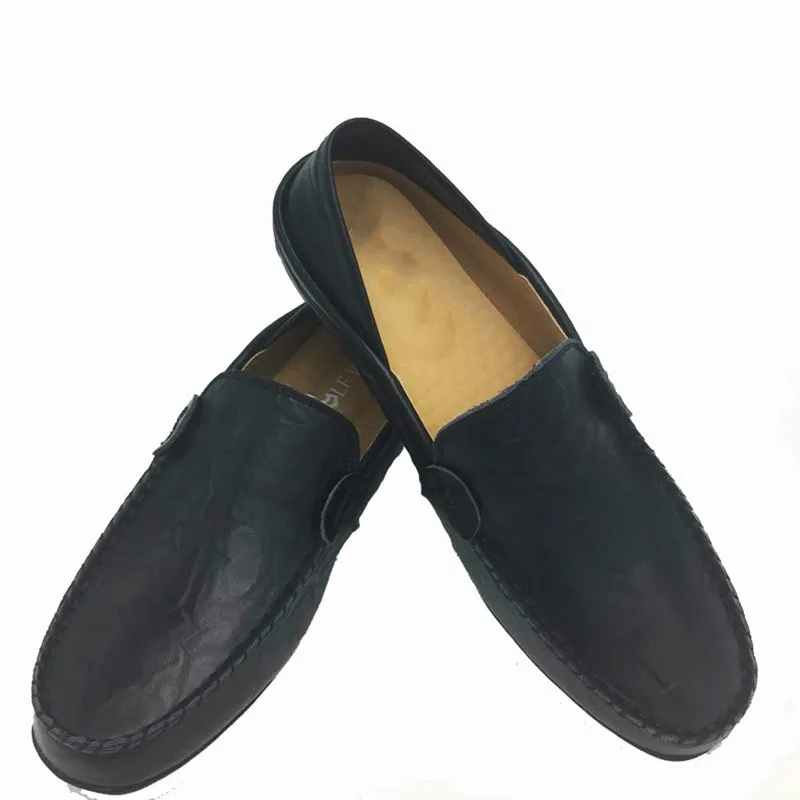 Men Shoes Genuine Leather Moccasin Loafers Designer Slip On Flat Boat Male Classical Chaussure Homme Size 37-47 | Обувь