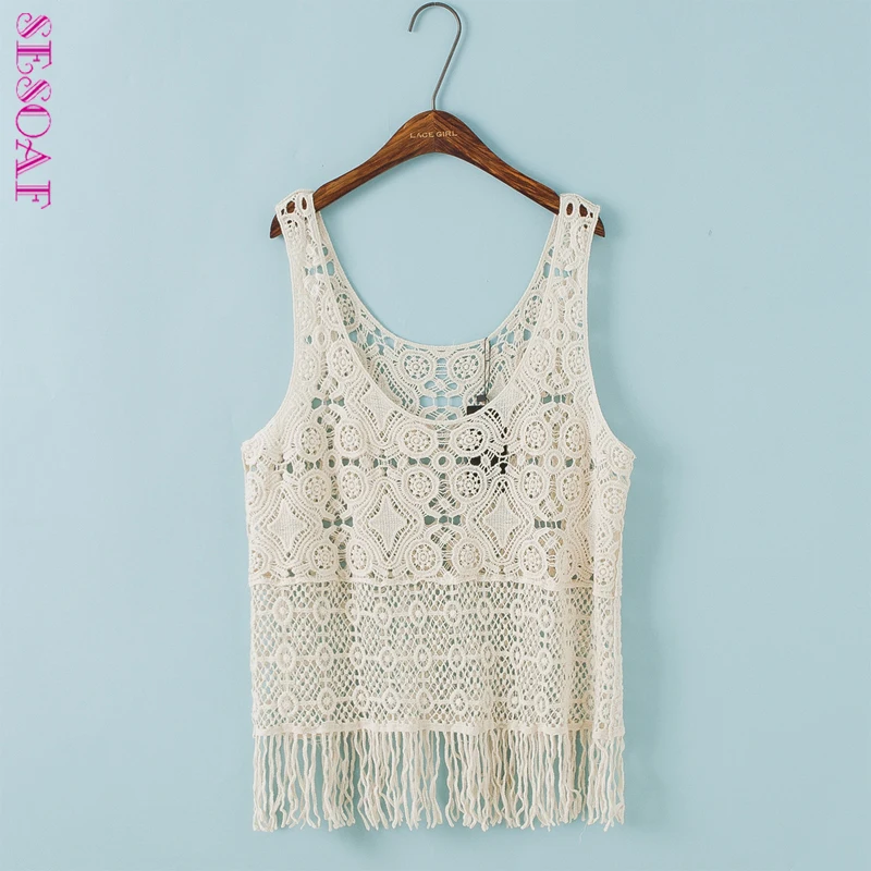 Женские кружевные топы seoaf Туника без рукавов с кисточками|tassel tank|tassel tank topfashion tops |