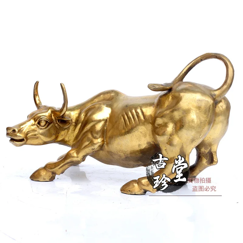 Фен шуй бронзовое освещение чистое настенное уличное Булл украшения для дома lucky