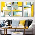 Абстрактные желтые геометрические картины, скандинавский минималистический холст, картины на стену, художественный постер, печать для гостиной, домашний декор, Прямая поставка
