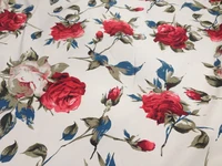leolin rural diy manual satin cloth art restoring white with red roses patchwork cotton fabric tissus 50cm