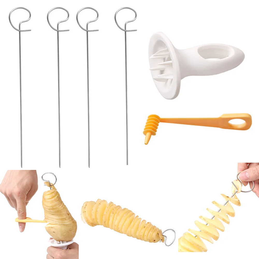 Картофельная спиральная резка 1 комплект ручная винтовой стержень для нарезки