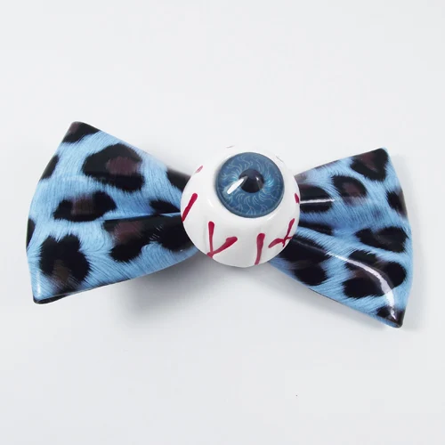 Заколка для волос на молнии с бантом и леопардовым принтом 1 шт.|eye hair clip|hair pinseye |