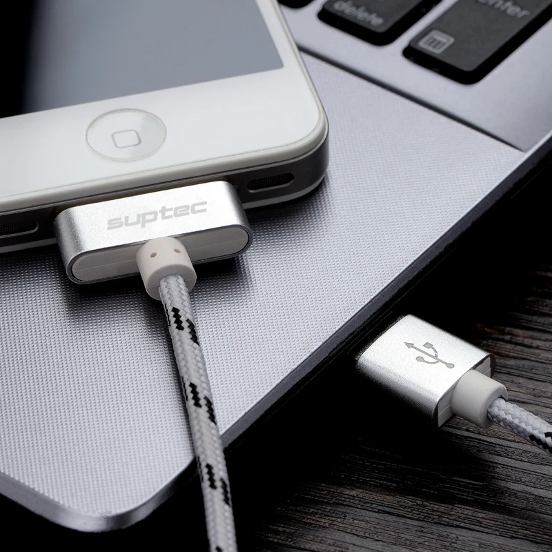 SUPTEC 2.4A USB кабель для передачи данных iPhone 4S 4 с нейлоновой оплеткой 30 Pin Быстрый