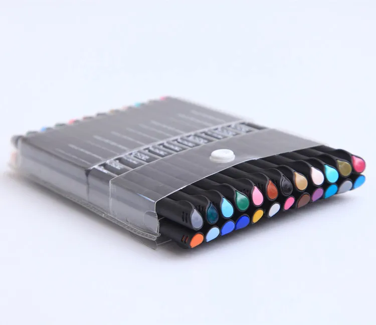 24 colors 0,4 мм 12/24 цветов Fine Line рисунок перо фломастеры для рисования ручки для раскраски и товары для рукоделия - Цвет: 24 colors