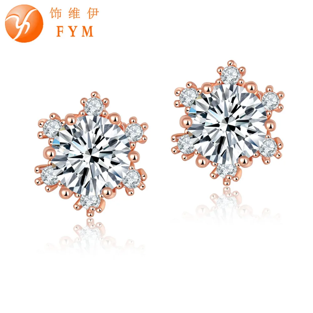 

FYM Jewellery New Fashion Women Earring Copper AAA Cubic Zirconia Stud Earrings Female Piercing Ear Jewelry ER0247