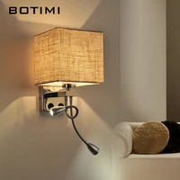botimi modern led wall sconce with cloth shade warm white hotel bedside lights simple practical home book lighting fixitures