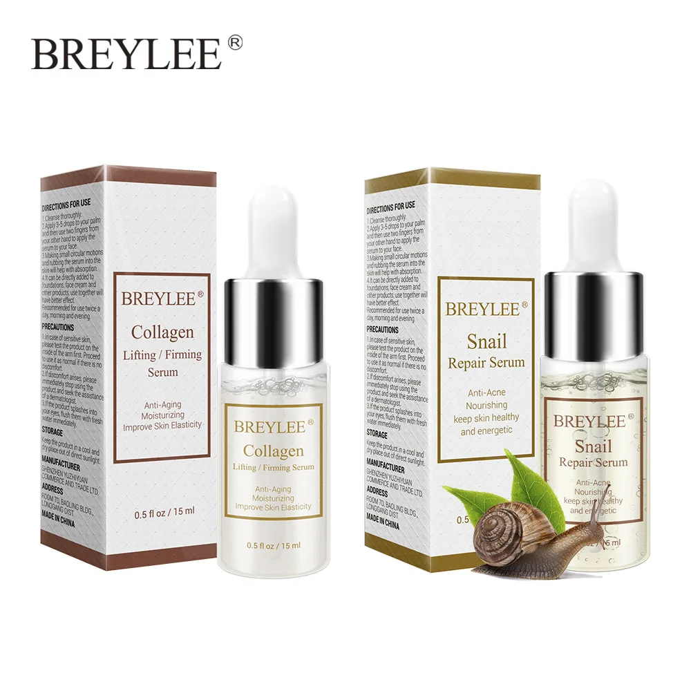 

BREYLEE Snail Serum Collagen Serum Repairing Lifting Firming Essence Hyaluronic Acid Moisturizing Anti-Aging Face Skin Care 1PCS
