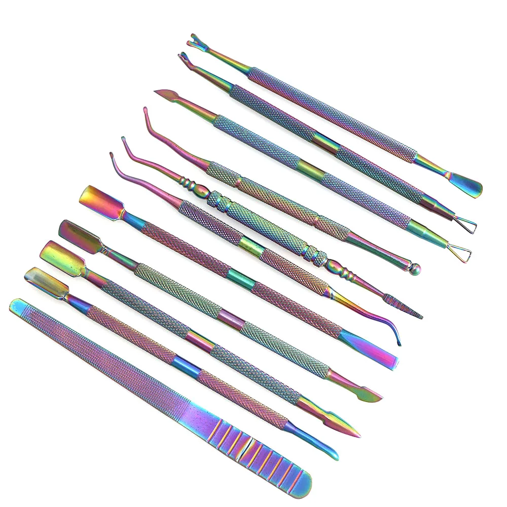 1 шт. из нержавеющей стали цвет титана кутикулы для ногтей Ложка Толкатель