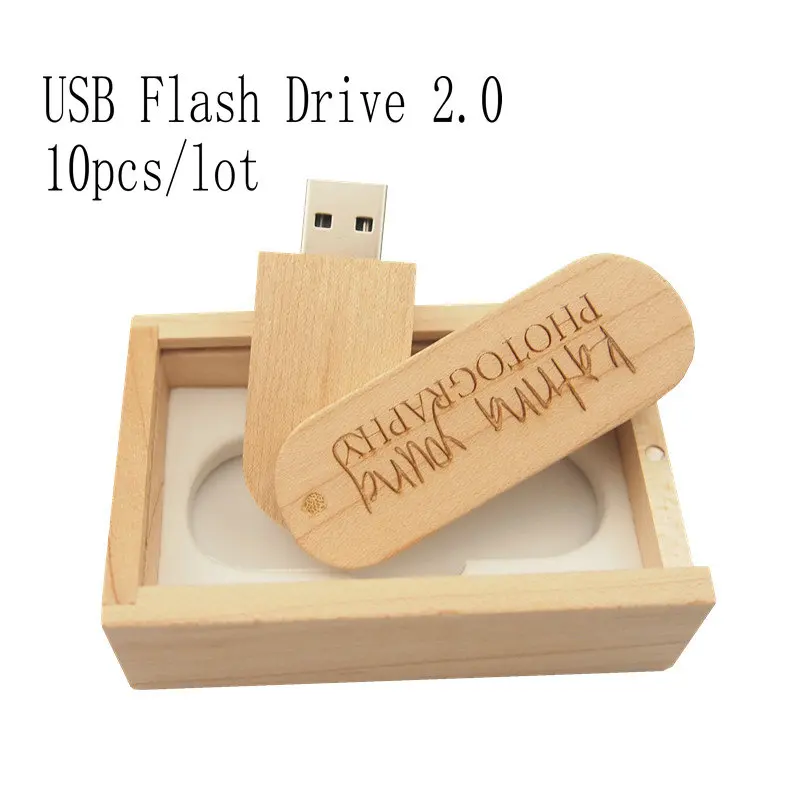 10 шт./лот настроить логотип Бесплатная деревянный USB флешка круглый сабля флешки +
