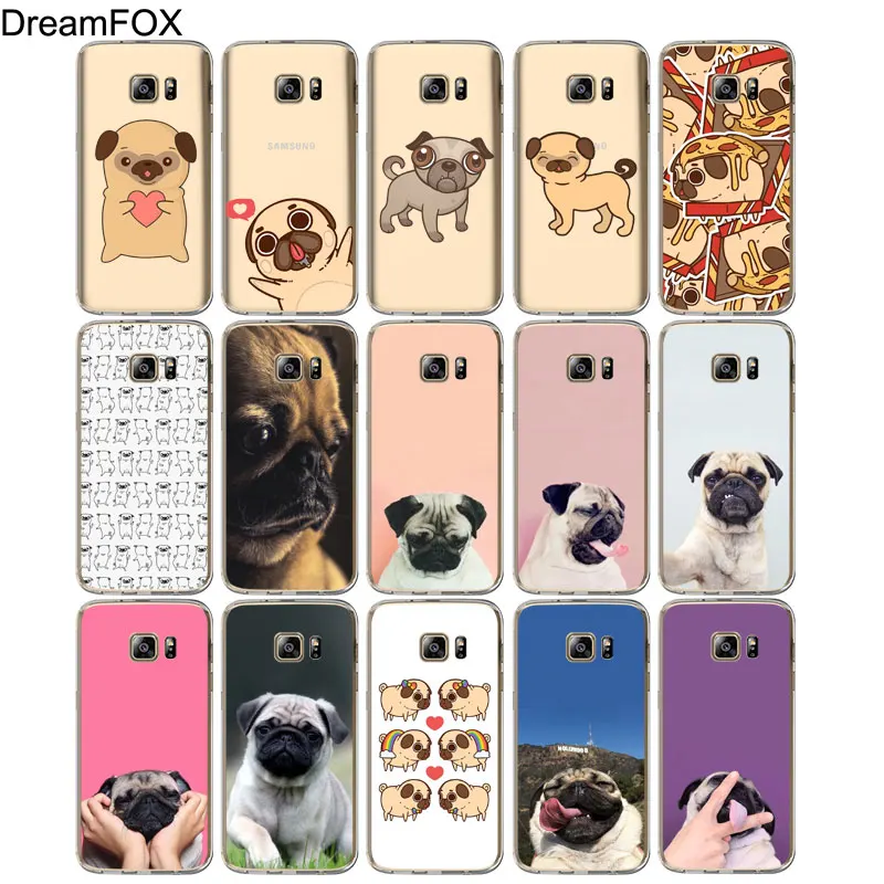 DREAMFOX M442 Cute Pug Dog Soft TPU Silicone Case Cover For Samsung Galaxy Note S 6 7 8 9 10 10e 11 11e Lite Edge Plus |