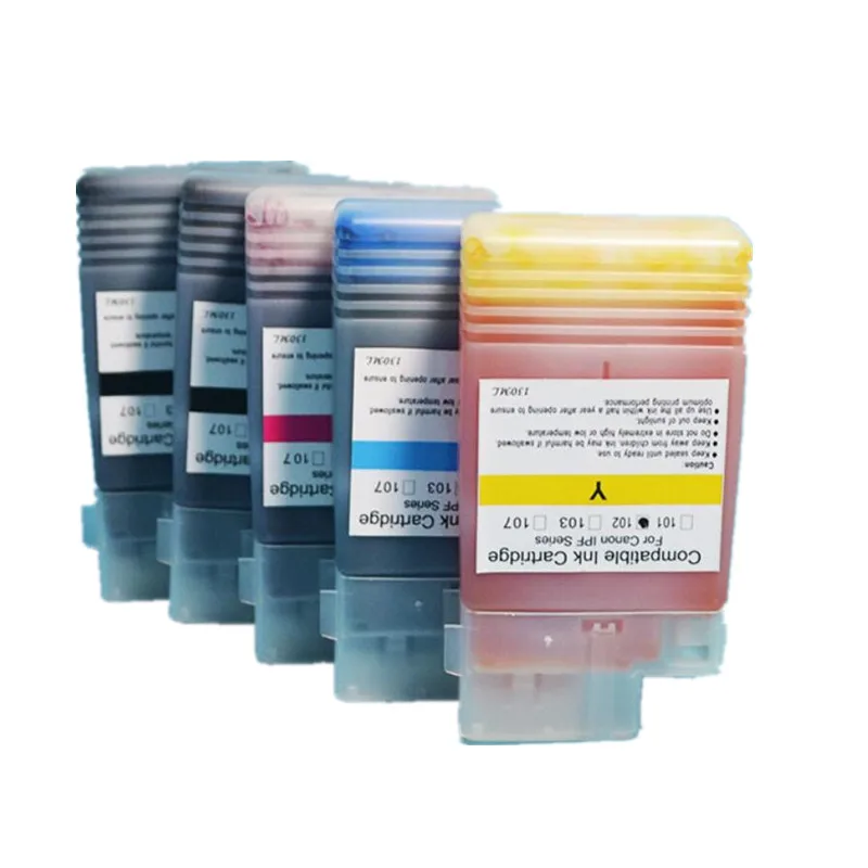 5 цветов чернильный картридж с чипом сменный для canon PFI-102 PFI102 PFI 102 IPF 500/510/600/610/700/710 |