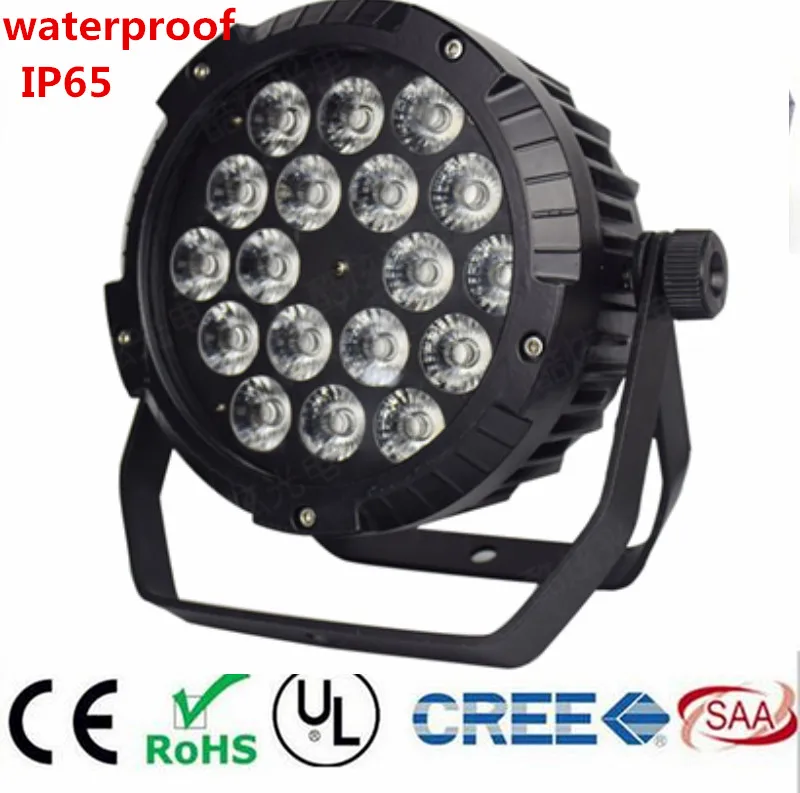 

18x18W RGBWA UV 6IN1 18X12W IP65 waterproof led Par Lights, RGBW 4in1 LED PAR DMX control stage DJ equipment disco lights