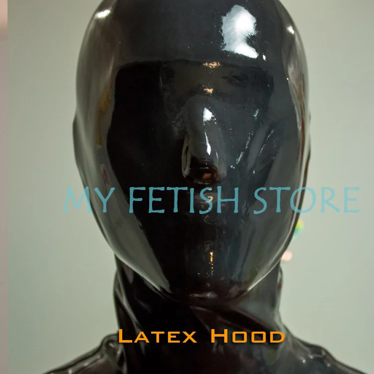 

(DM013) Top quality DM 100% natural full head human face without zipper latex mask rubber hood suffocate Mask fetish wear