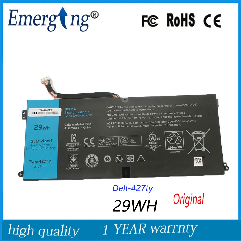 

3.7V 29WH New Original Laptop Tablet Battery for Dell 427TY DXR10 P/N 05F3F9 P12GZ1-01-N01 PGF3592A5A