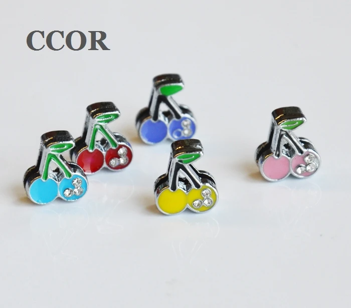 10 шт. DIY аксессуары из цинкового сплава 8 мм внутренний диаметр. * 11 Cherry Slide Charm Bead
