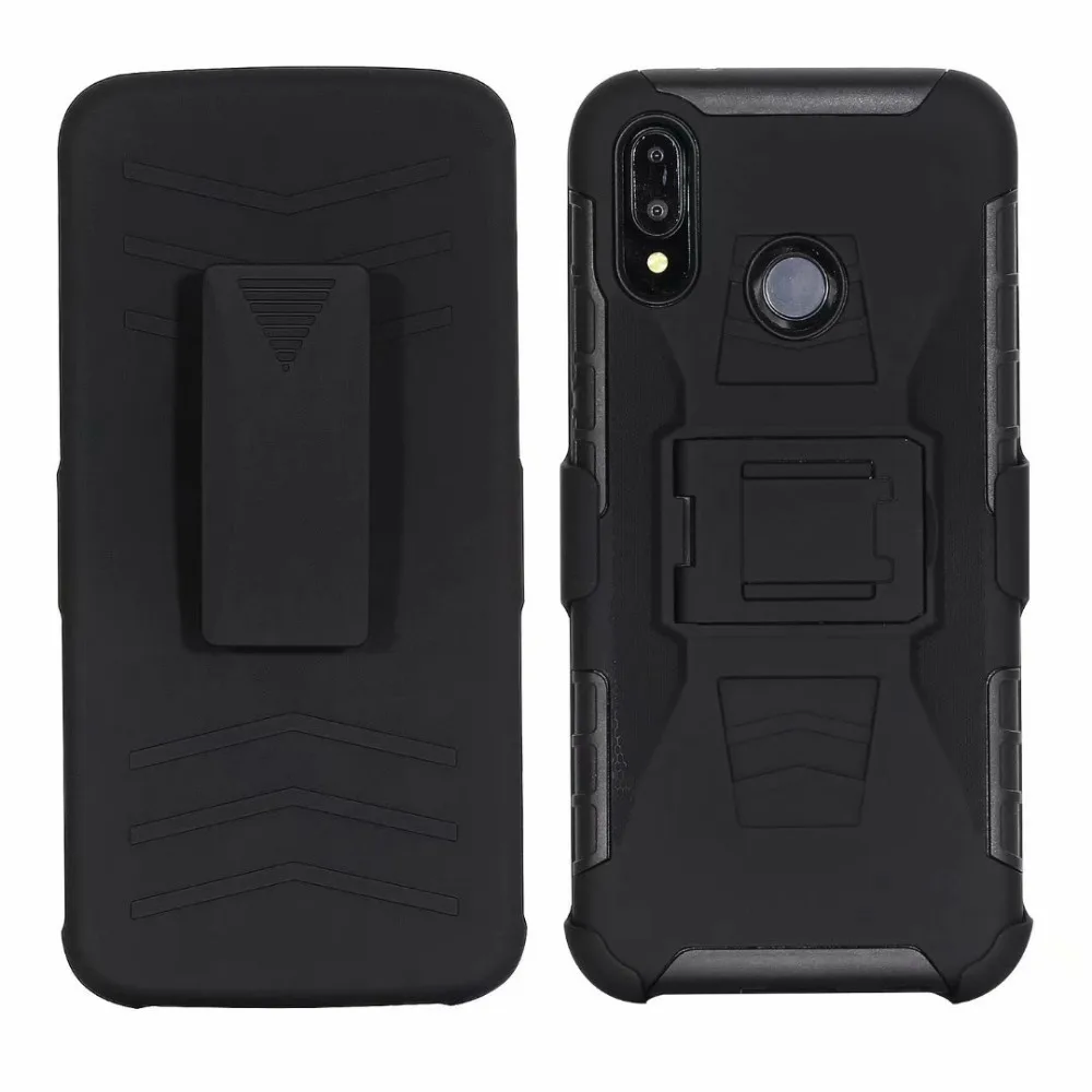 

ShockProof Heavy Duty Armour Tough Stand Case With Belt Clip For huawei P20 lite/nova 3E
