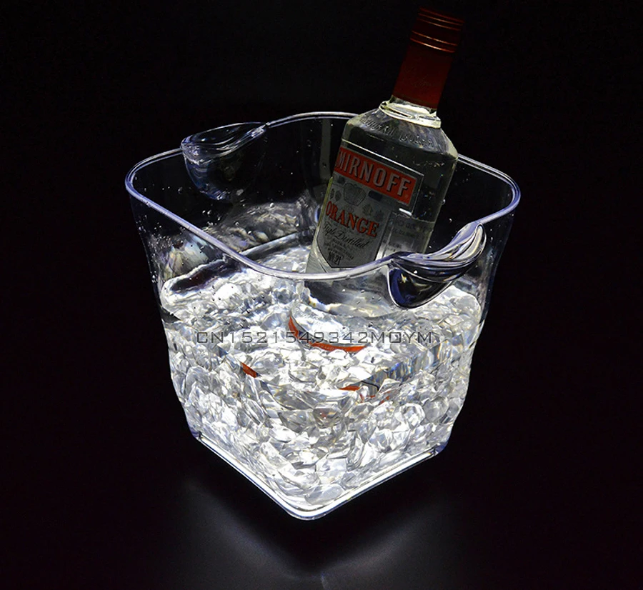 5L светодиодный ведро для льда с ручкой для зарядки/держатель винного холодильника для шампанского напитки подвесная рама бар/дома/ночь Вечерние/уличное использование