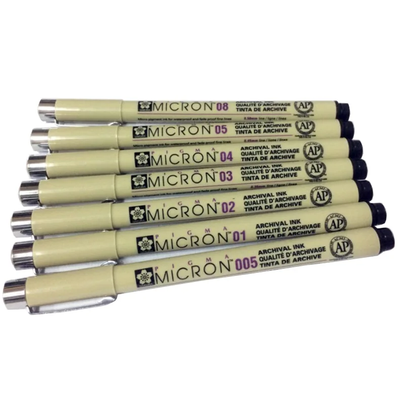 Sakura Pigma Микрон иглы для рисования 7 шт./лот Micron игла эскизов мультфильмов