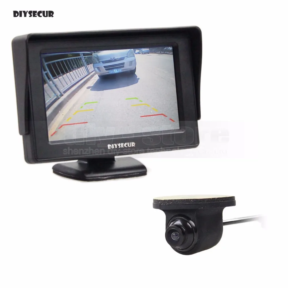 

DIYSECUR Wlred 4,3 дюймов TFT LCD Автомобильный монитор + Водонепроницаемая камера заднего вида для заднего/переднего/бокового вида
