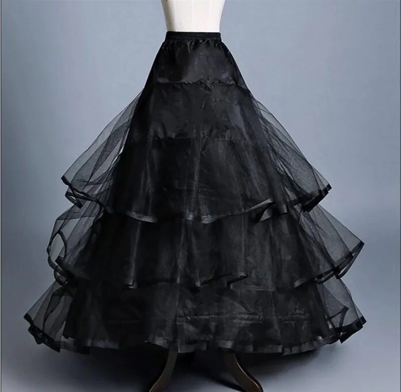 Black Petticoat Two Hoops Long Bridal Petticoats for Wedding Dress 2018 jupon anagua enaguas novia Accessories | Свадьбы и торжества