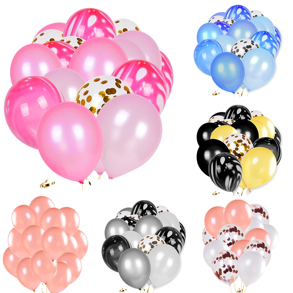 12 дюймовые латексные воздушные шары с агатом и конфетти вечерние блестками из
