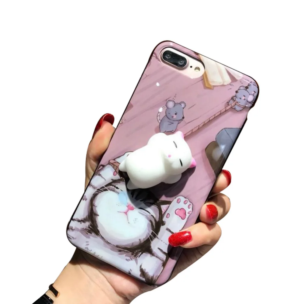 Милый чехол для мобильного телефона мягкий силиконовый стерео iPhone 7plus с