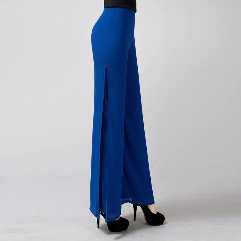 Шифоновые двухслойные длинные брюки весна-лето 2019 драпированные свободные с