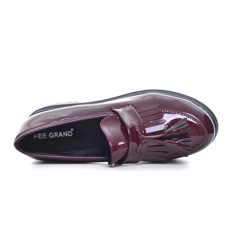 Tangnest/Новинка женские оксфорды в британском стиле из искусственной лакированной