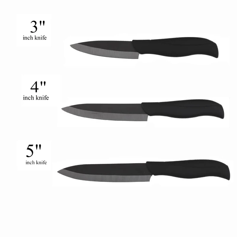 3inch 4inch 5inch Набор керамических ножей, кухонные ножи, 3, 4, 5, 6 дюймов, циркониевые черные лезвия для очистки овощей и фруктов, керамические ножи, инструменты для приготовления пищи - Цвет: 3inch 4inch 5inch