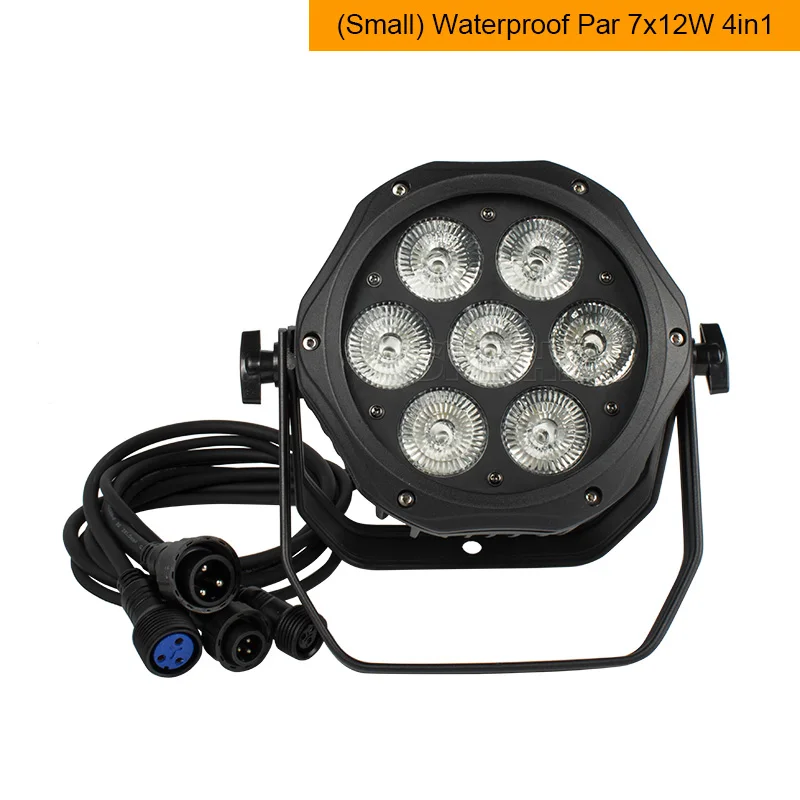 Small Par 7x12W 4in1 1 шт. Водонепроницаемый светодиодный светильник 18x18 Вт RGBWA UV 6в1 IP65 7x12 Вт 7x18 Вт 9x18 Вт 12x12 Вт 18x12 Вт 54X3 Вт DMX контроль сцена DJ диско открытый - Цвет: Small Par 7x12W 4in1