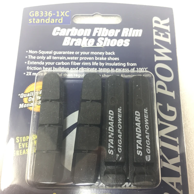 GIGAPOWER GB336-1XC standard all terrain ceramic fiber brake shoes 55mm carbon rims OR aluminium wheelset braking pads |