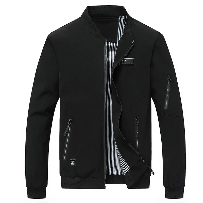 Новая брендовая куртка для мужчин 2018 весна осень модные однотонные приталенные