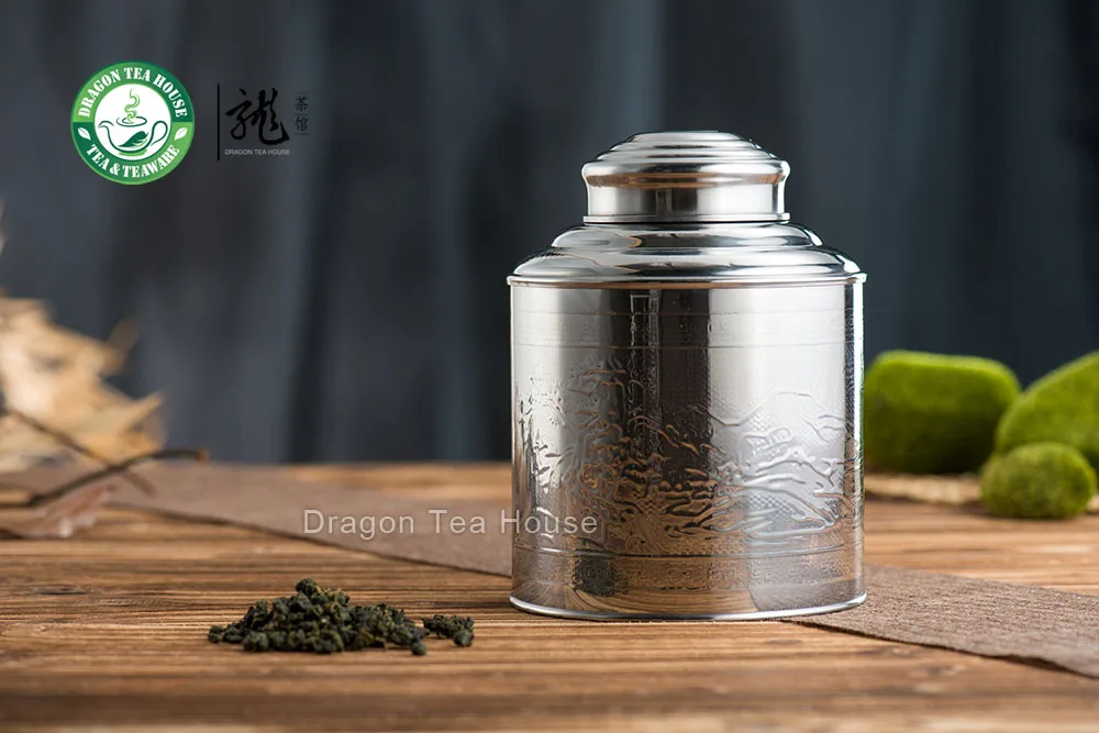 Средний размер нержавеющей стали канистра Caddy чай контейнер с двойной крышкой 1000