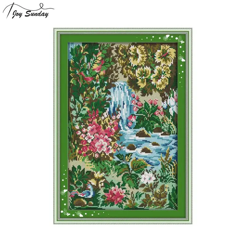 

Joy Sunday Stream Chinese Cross Stitch Kits Landscape Aida Fabric Printed Canvas 14ct 11ct DMC DIY Embroidery Kit Needlework Set