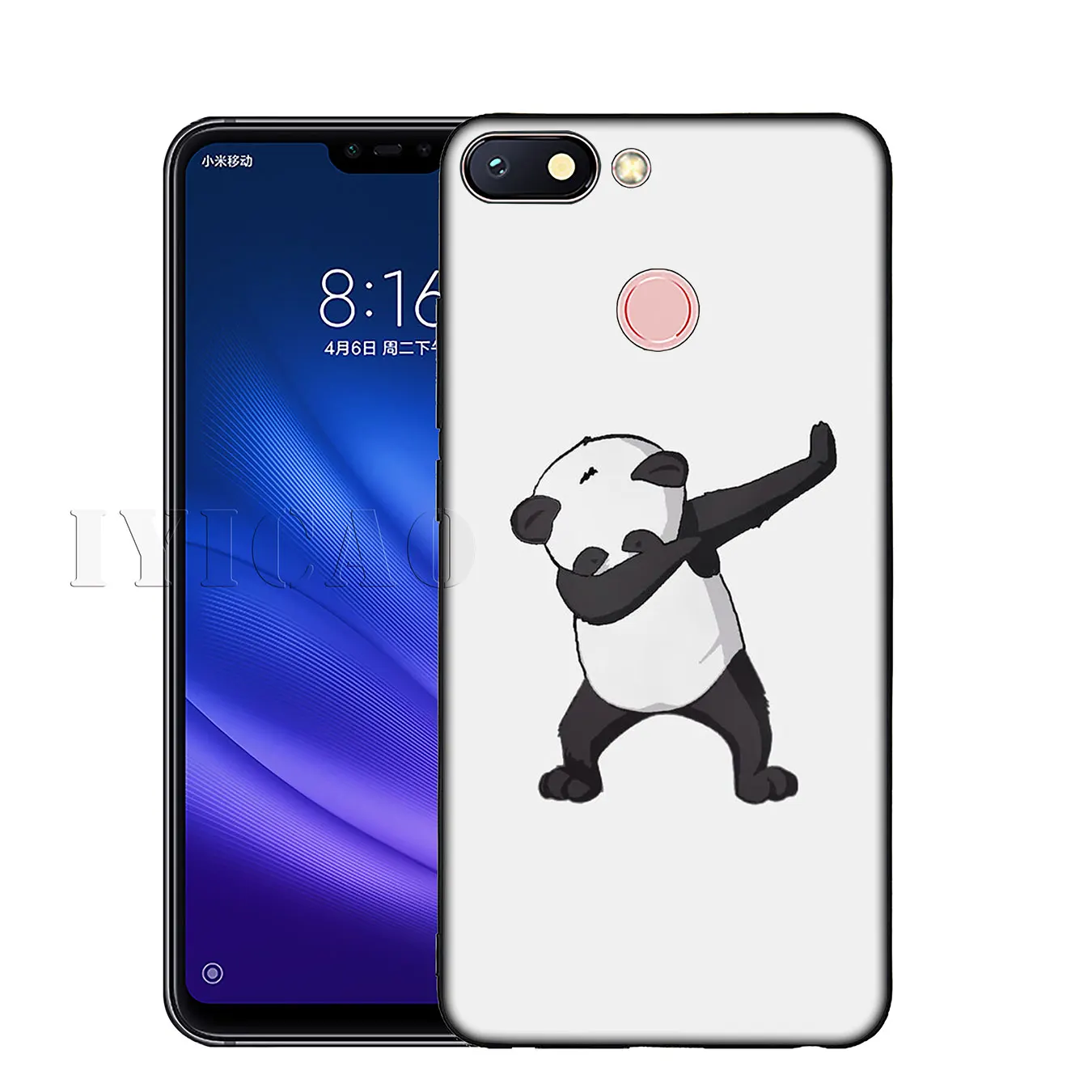IYICAO cute panda Novelty Soft Silicone Phone Case for Xiaomi Redmi K30 K20 8A 7A 6A 5A S2 GO Note 8 8T 7 5 6 Pro Cover |