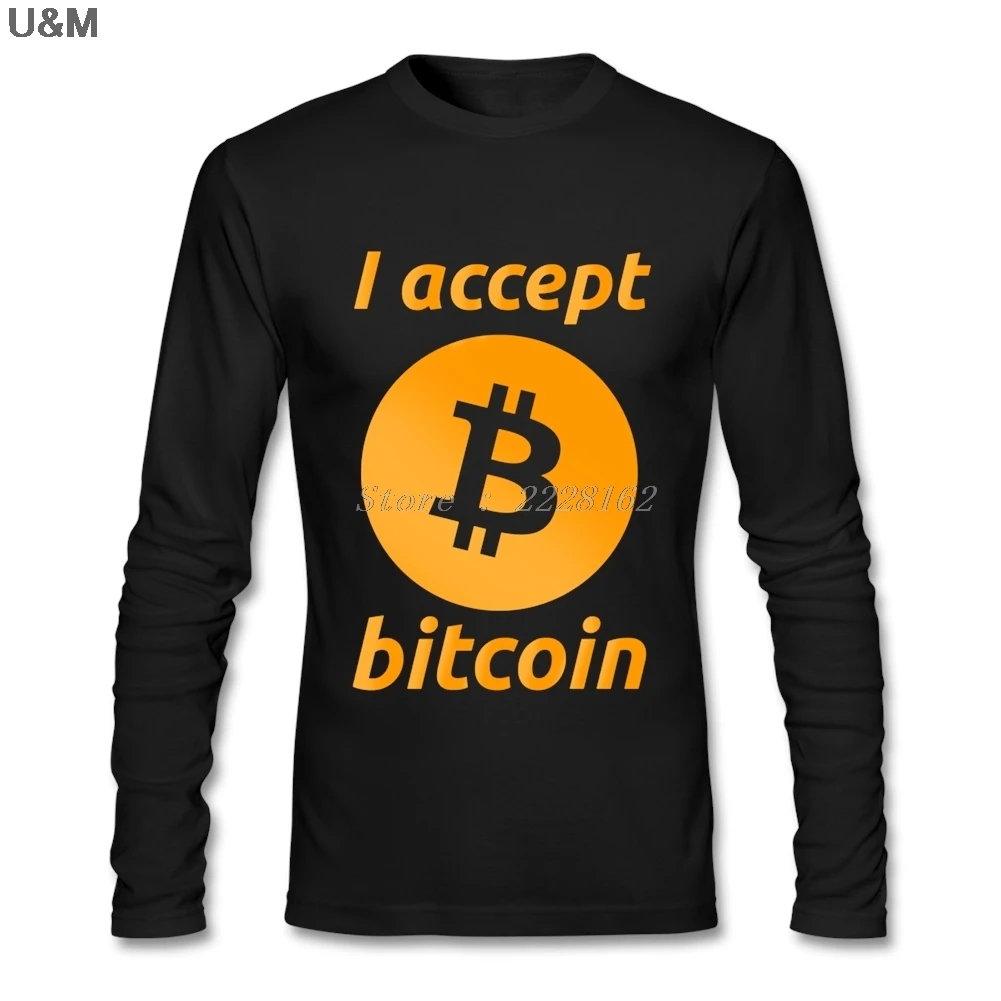 HU & GH men I Accept Bitcoin футболка s греческая artwork Cash XS 3XL с длинными рукавами для