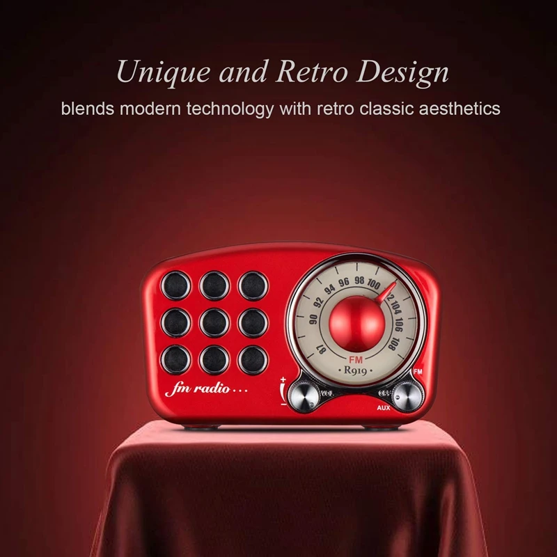 Винтажный радиоприёмник Bluetooth колонка в ретро стиле сильное увеличение баса