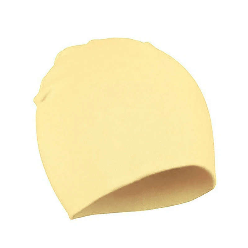 light yellow Бренд Весенняя шляпа для младенцев унисекс мальчик девочка дети младенец Начинающий ходить Малыш красочные хлопковые мягкие милые шапки бини для 0-3 лет - Цвет: light yellow