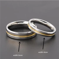 r21 titanium lovers rings width 4mm 6mm 316l stainless steel ip plating no fade steel gold color good quality cheap jewelry