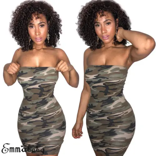 Women Sexy Bandeau Bodycon Evening Party Pencil Mini Dress | Женская одежда