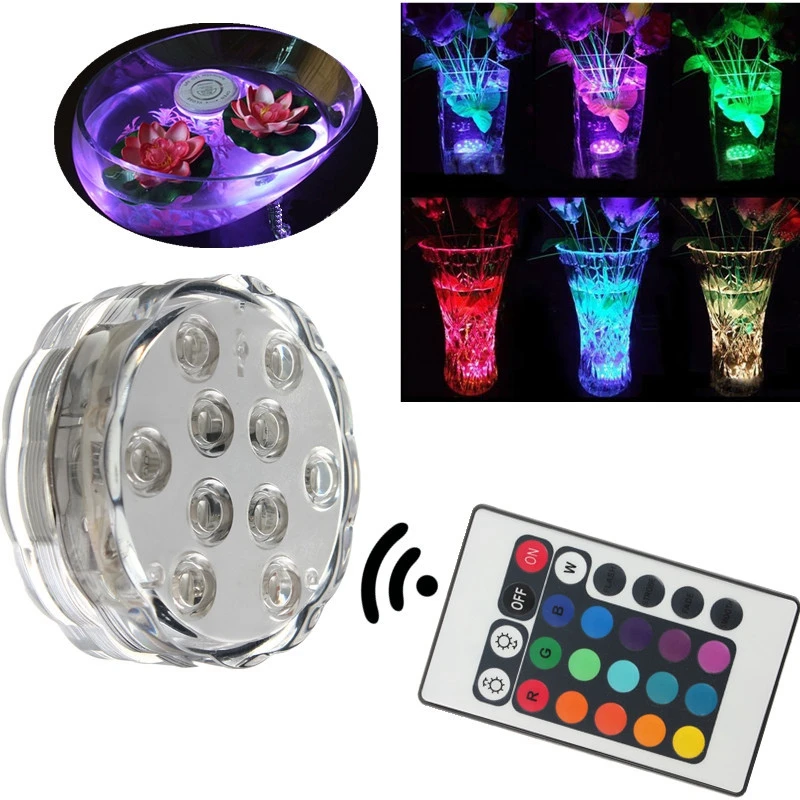

10 LED Multicolor RGB Submersible Waterproof Lights For Aquarium Fish Tank Garden Pond Christmas Lighting Bright Led Lamp Blub