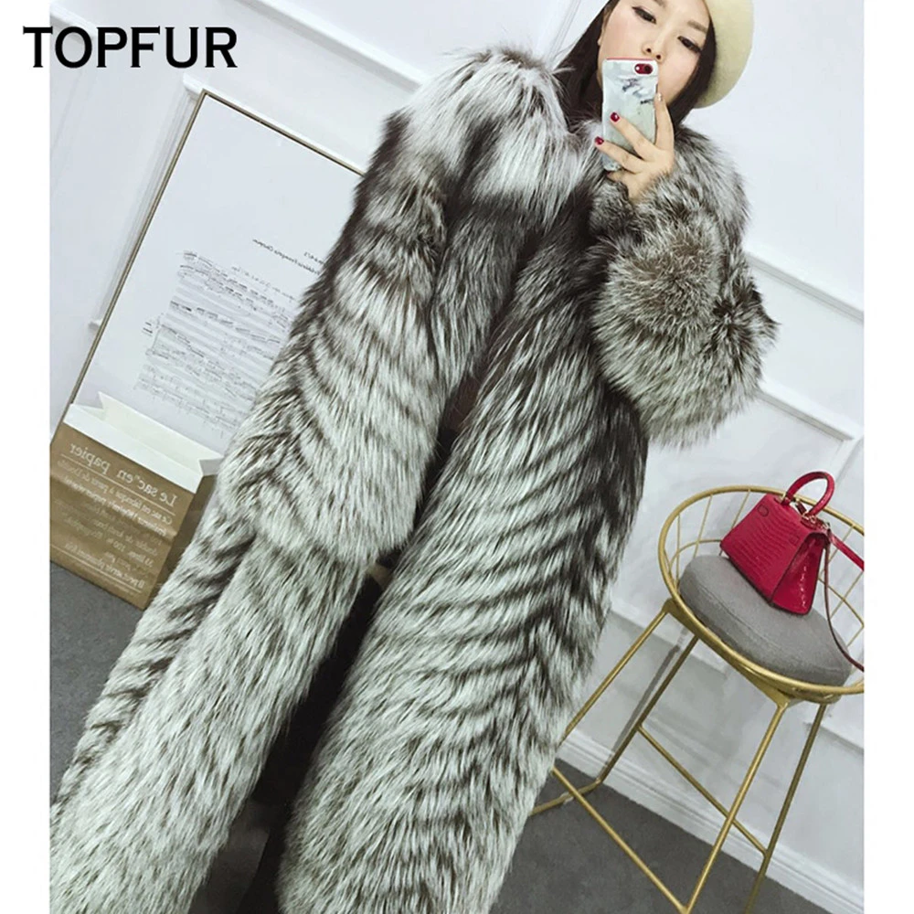 TOPFUR 2020 новые модные пальто из натурального Лисьего меха для женщин зимнее с мехом